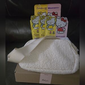 The Crème Hello Kitty Fusion Essence Mask/s (3)W/ a Sherpa Fashion Waist Bag.